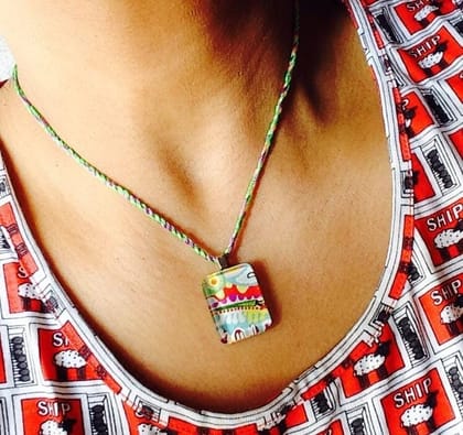 Morning Bliss Glass Pendant and Earrings