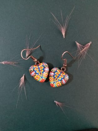ALOHA HEART GLASS EARRING