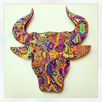 When Colors Speak ' Bull Fridge Magnet