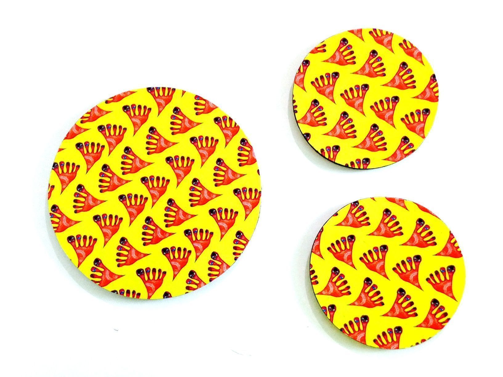 Lakshmi Padam Round Mat and Coaster Set