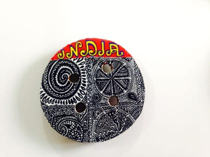 Illu-gination Button India Wooden Magnet