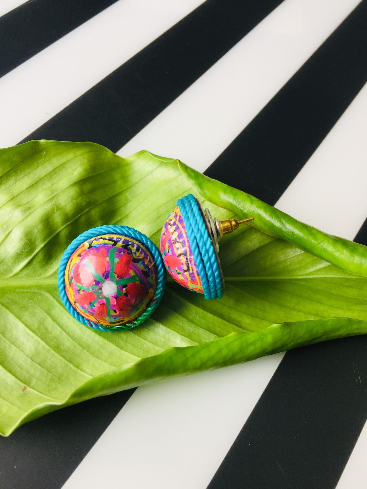 BLUSH HAND PAINTED STUDS