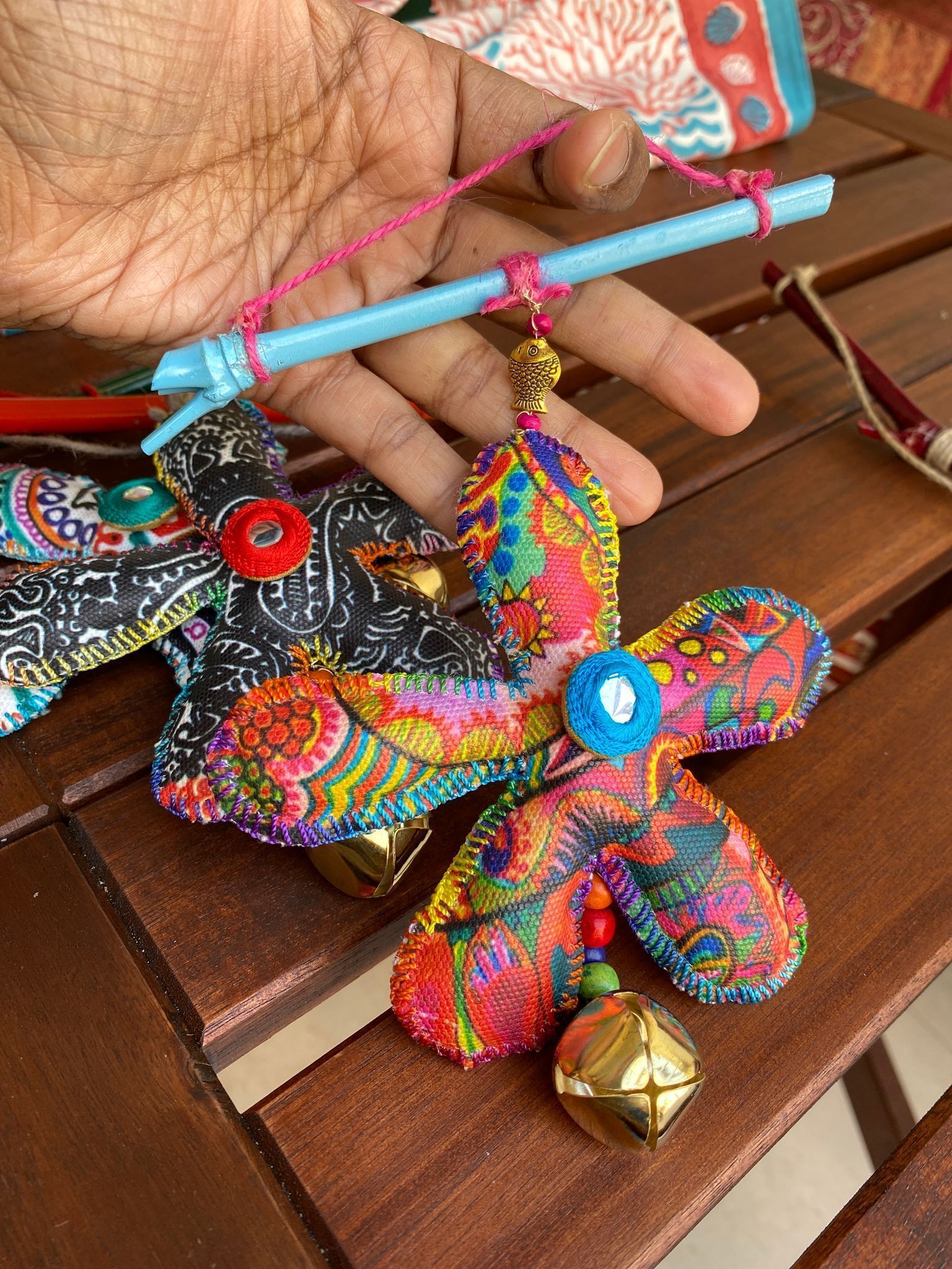 Flora Mini Hanging - peacock blue