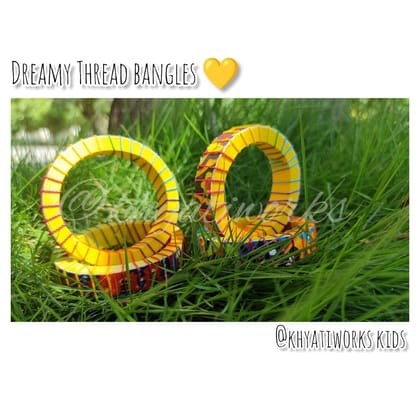 Dreamy Thread Bangles Yellow - Single Piece