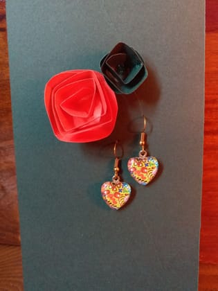 COLORFUL HEART GLASS EARRINGS
