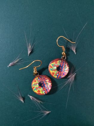 BLACK DOT CIRCLE EARRINGS