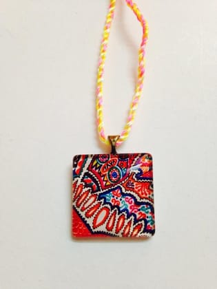 Footy Domed Square Glass Pendant