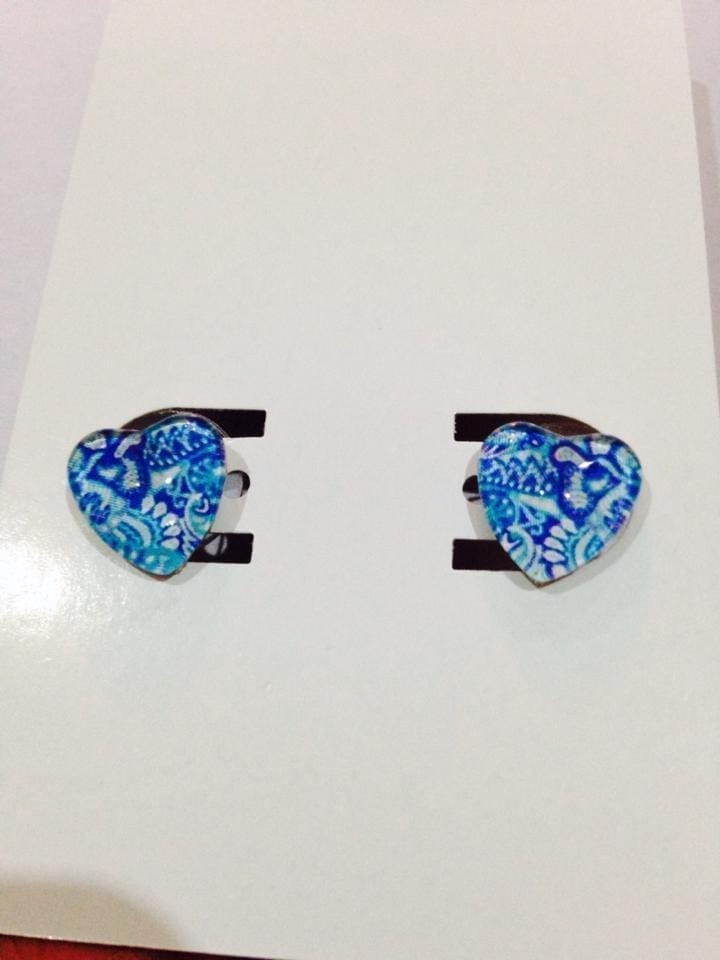 Blueberry Heart Studs