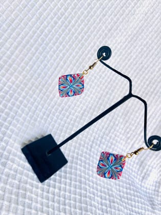 Ruby handcrafted clay earrings