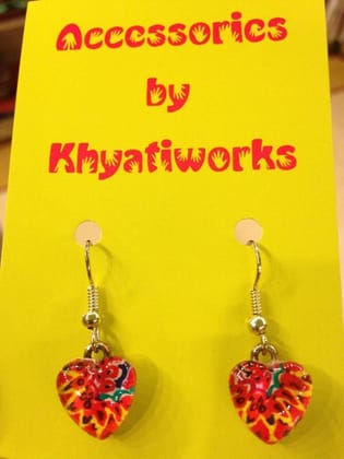 Fishtail-Flurry - Glass Tile Earrings