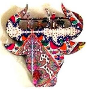 Fridge Magnets THE STORY OF WAVES Art Work India Bull Shaped