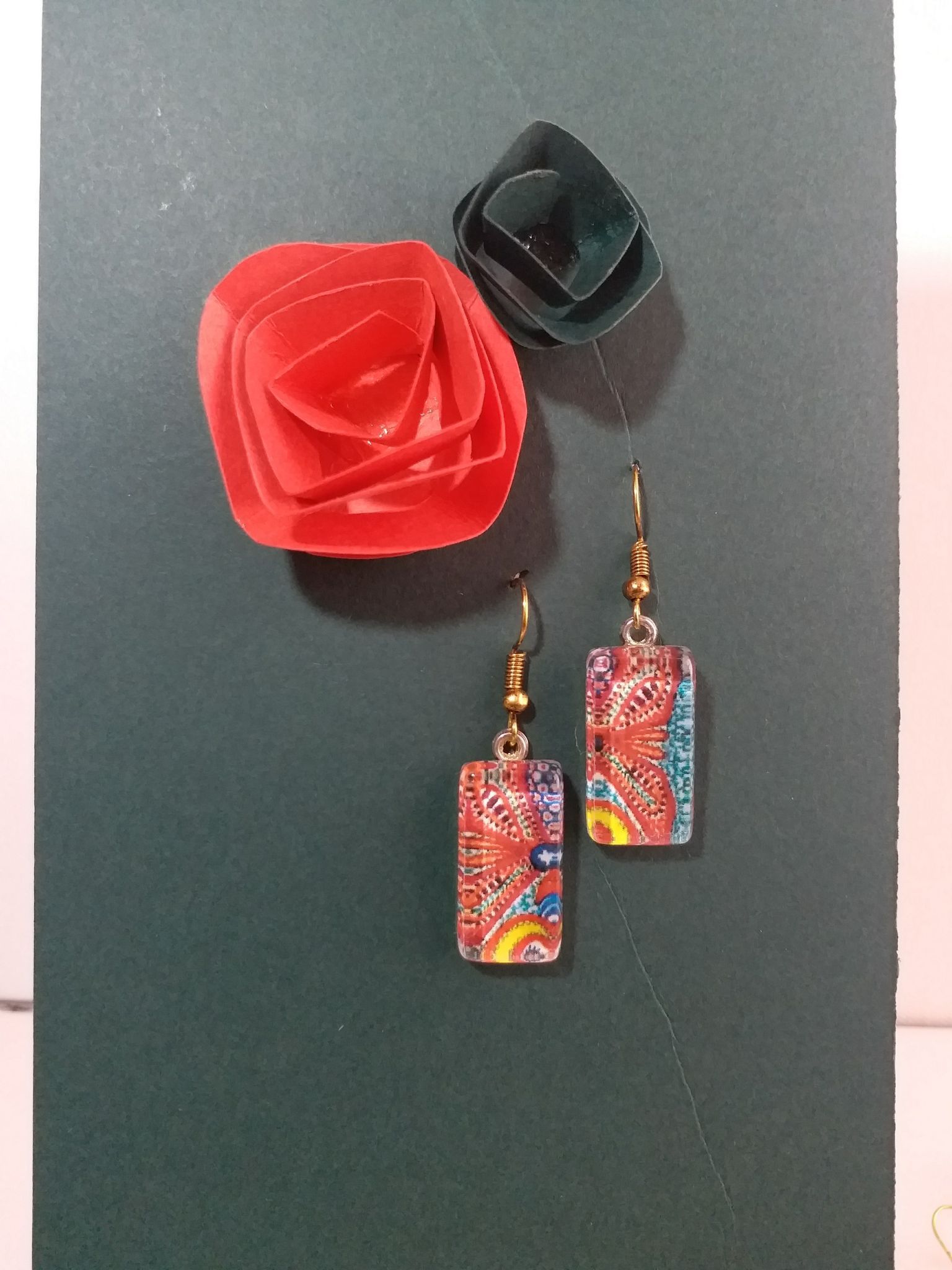 HALF BUTTERFLY GLASS EARRINGS