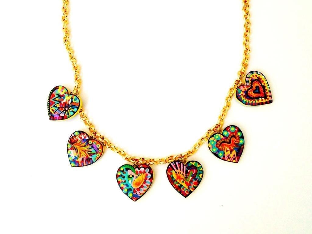 HEARTISTIC - HANDPAINTED HEARTS NECKLACE