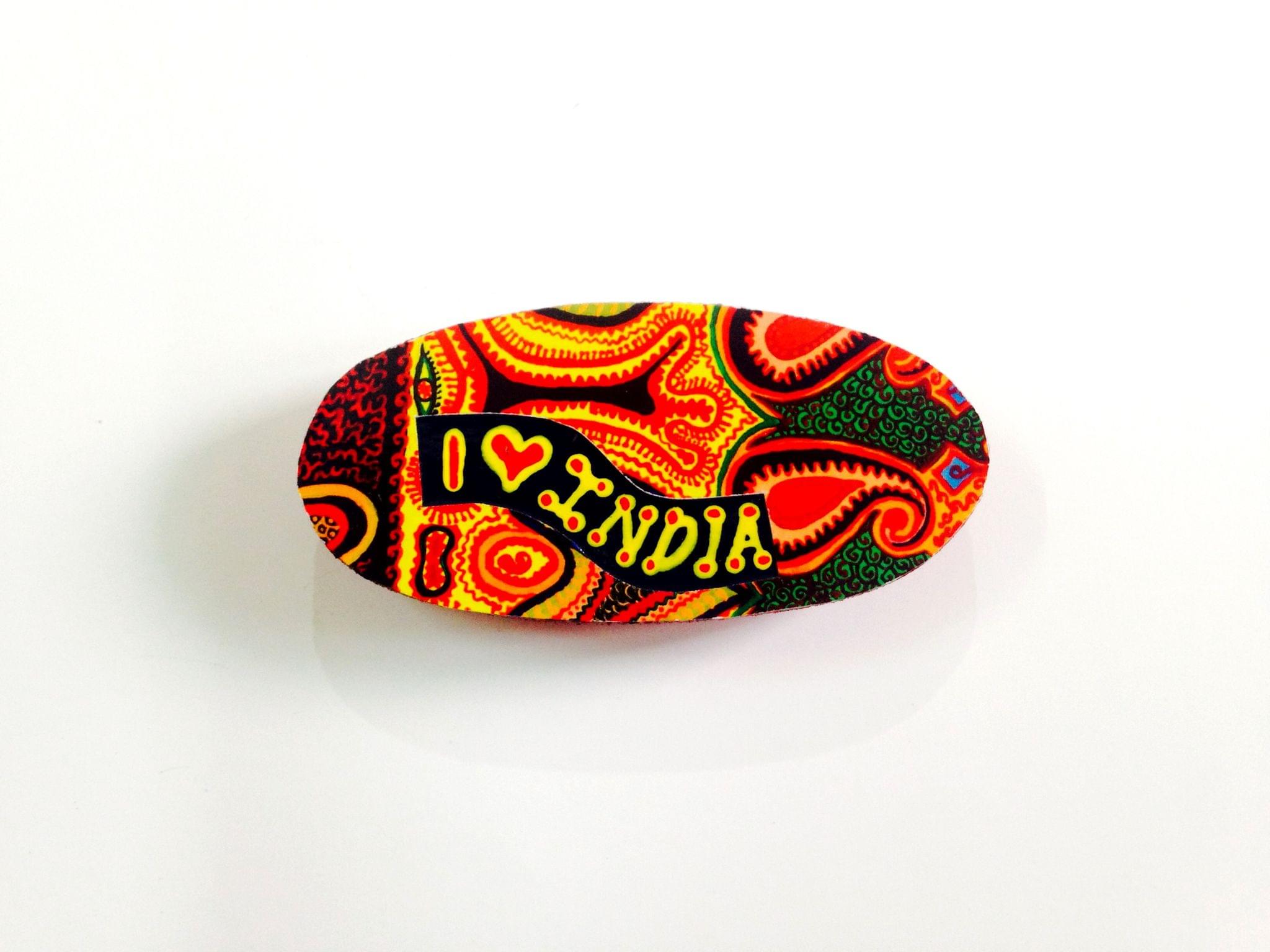 Ethereal Oval India Wooden Magnet