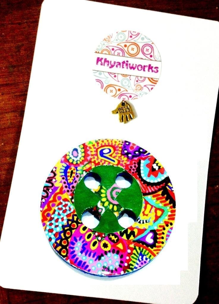 Color-tastic Button Wooden Magnet