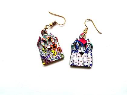 Artwork Wooden Earrings - Owl Earrings in assorted Artworks