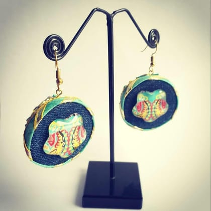 DENIM GLASS EARRING - TEAL GOTTA