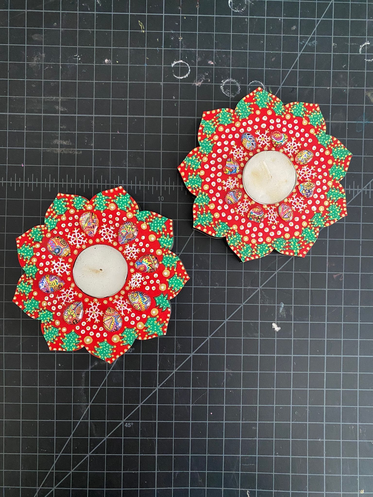 Christmas Candle Holder - Red