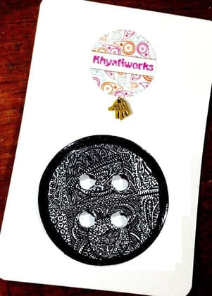 Monochrome Button Wooden Magnet