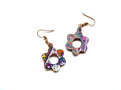 Artwork Wooden Earrings - Flora Earrings in assorted Artworks