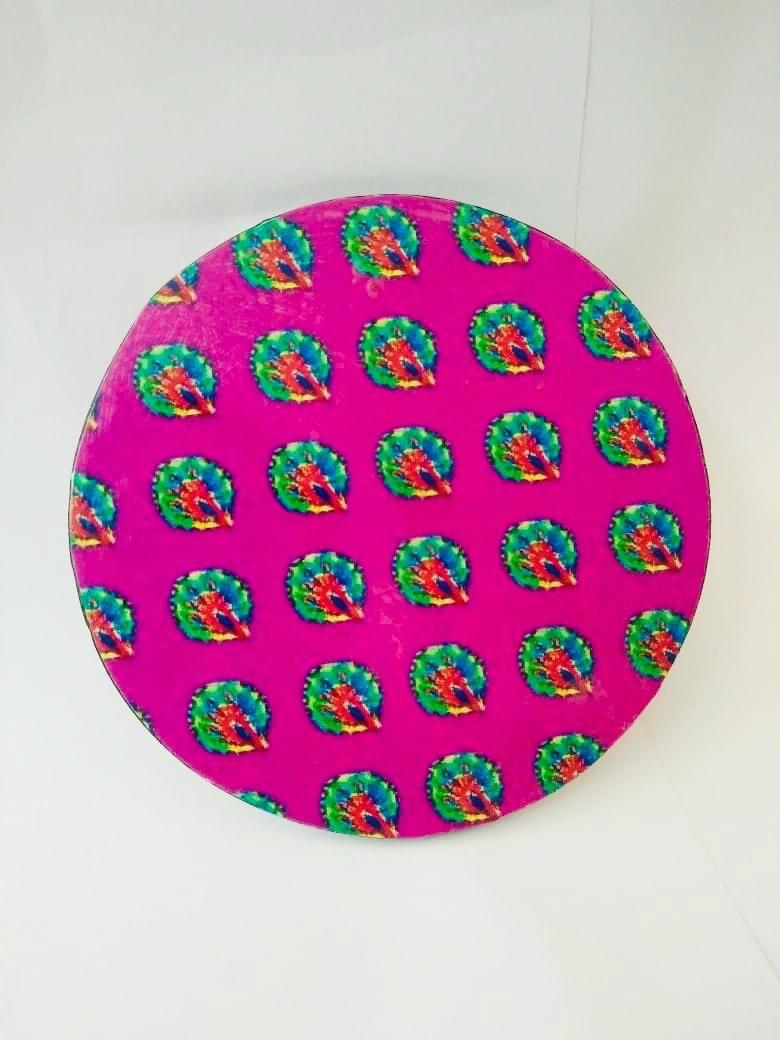 MOR PANKH ROUND COASTERS IN DIFFERENT SHADES OF PINK