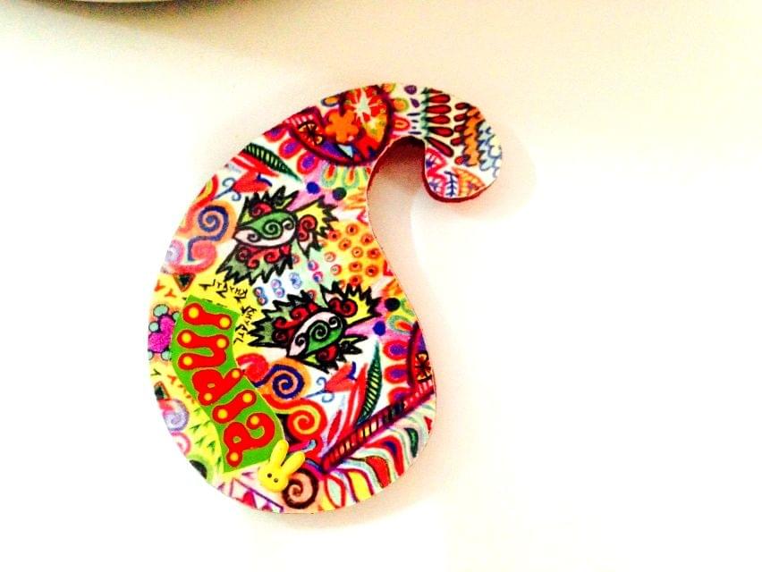 Summer Trail Paisley India Wooden Magnet