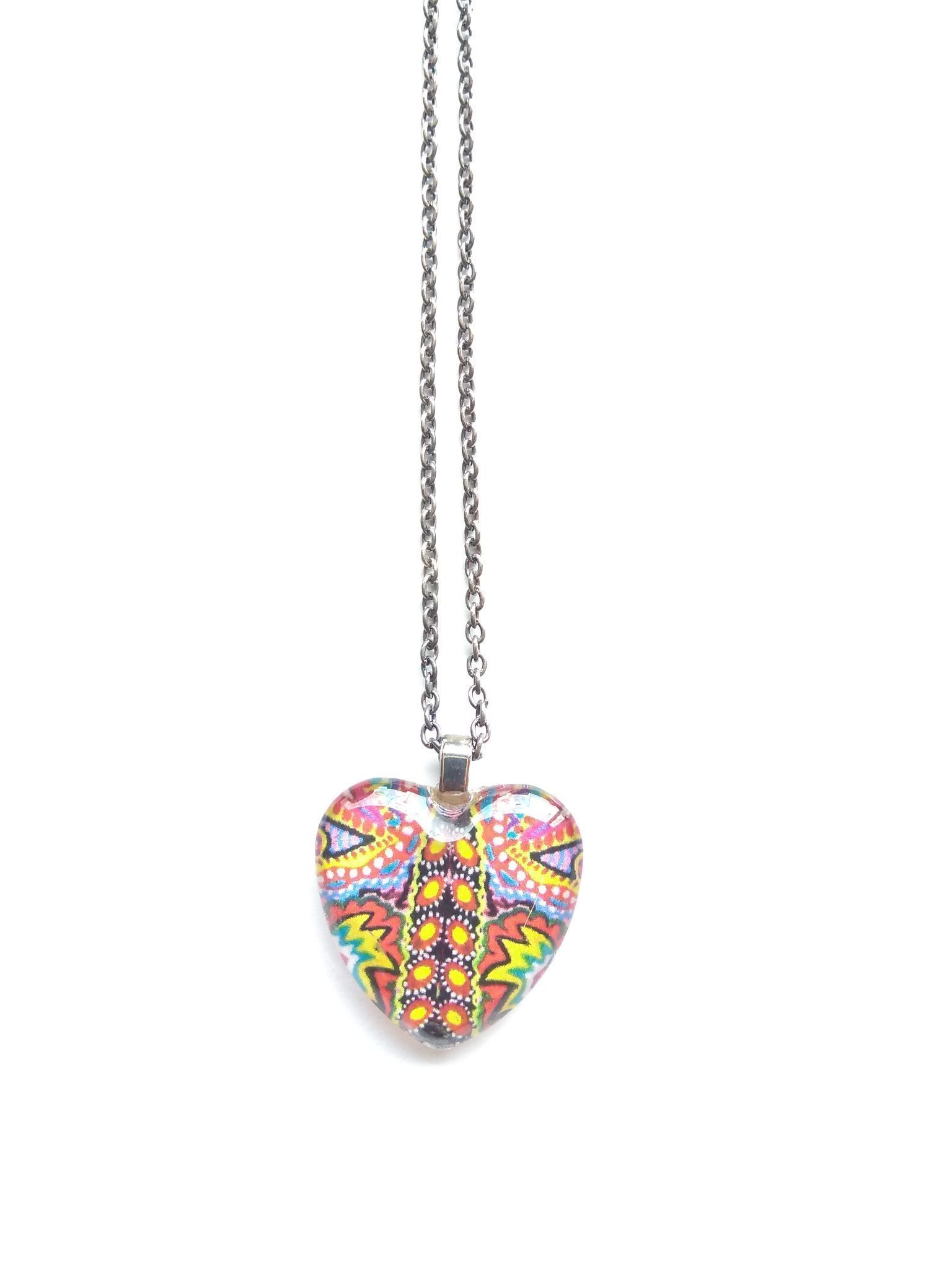 Lavish lighted heart glass pendant