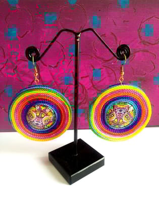 BRIGHT COLORS CIRCLE GLASS EARRINGS