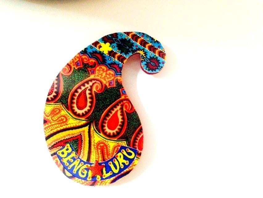 Ethereal Paisley Bengaluru Wooden Magnet