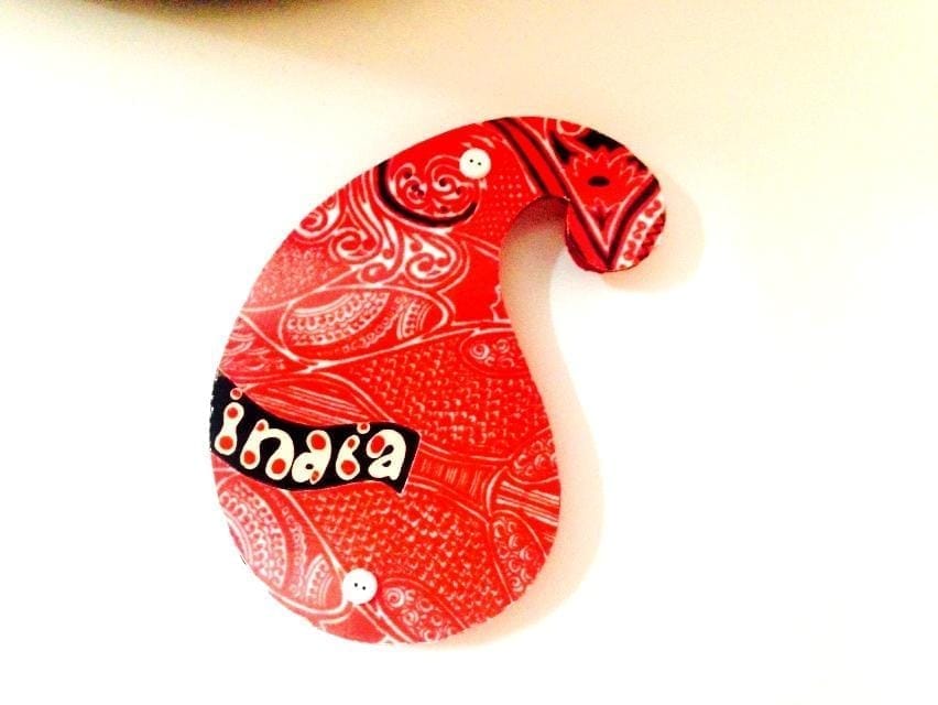 Enigma Paisley India Wooden Magnet