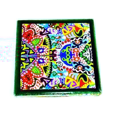 Colorisma Bottle Green Border Coasters - Set of 2