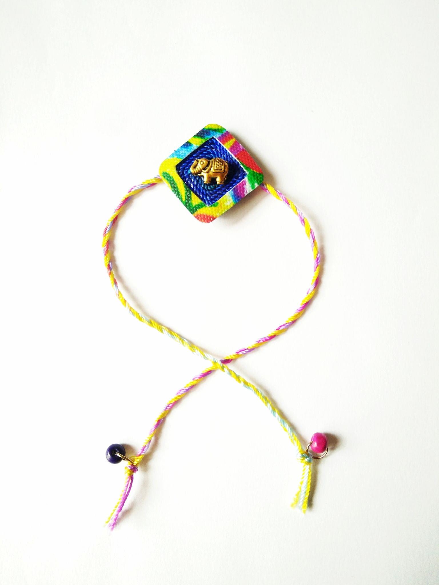 Royal Blue Diamond Shaped Rakhi