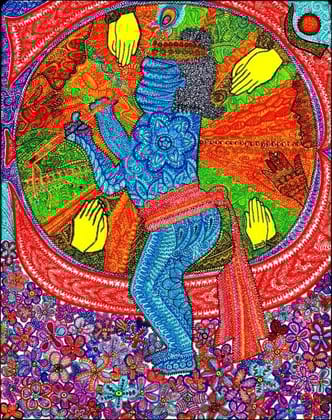 Krishna and His Devotees Canvas Print