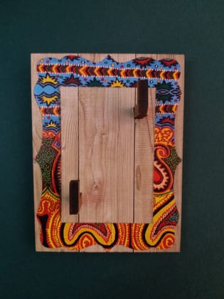 Key Holders - Square Wooden Base With wave Artwork Frame