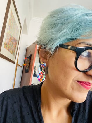 Honeyed leaf and heart clay earrings