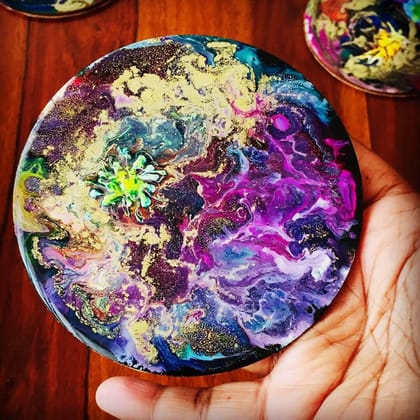 VIOLACEOUS RESIN ART COASTER