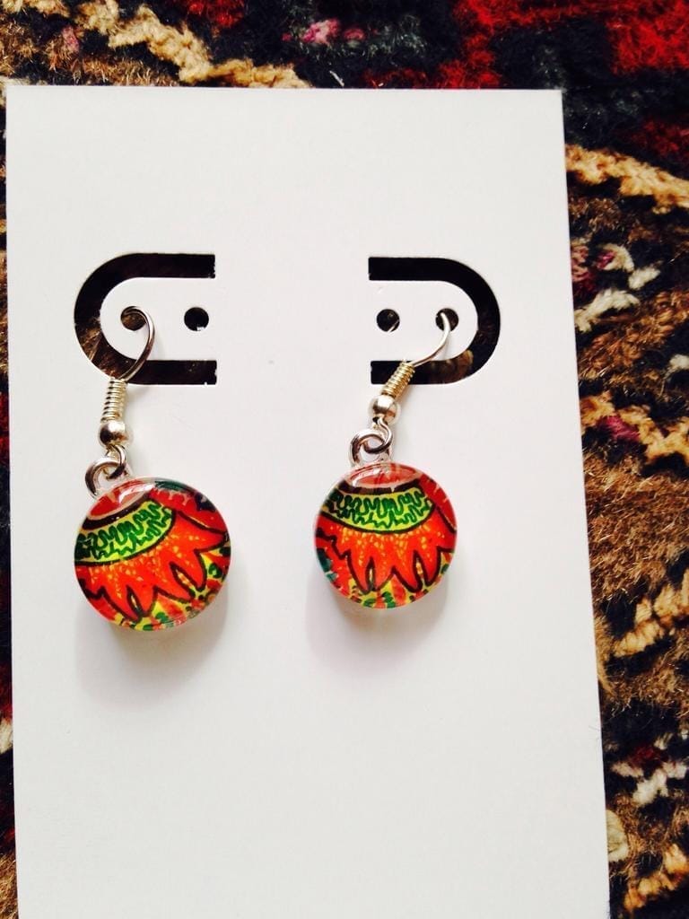 Redahlias Circle Glass Earrings