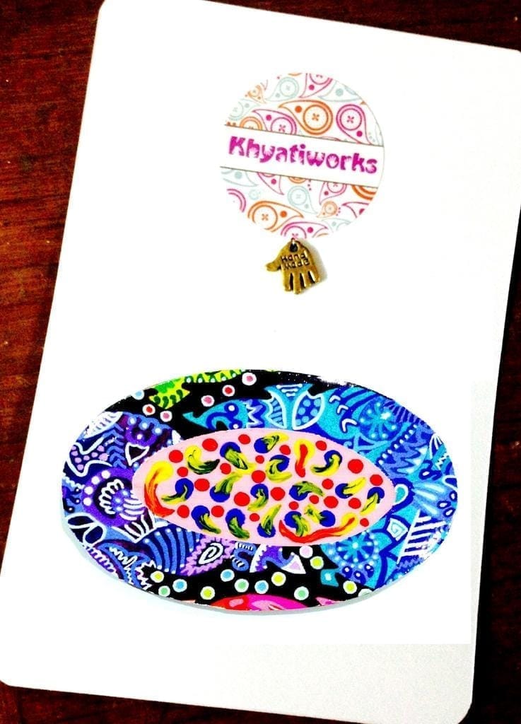 Color-Palette Oval Wooden Magnet