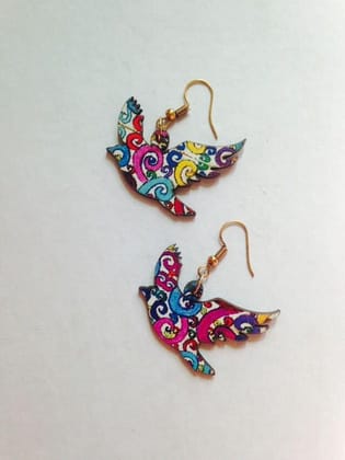 Artwork Wooden Earrings - Birds in assorted Artworks
