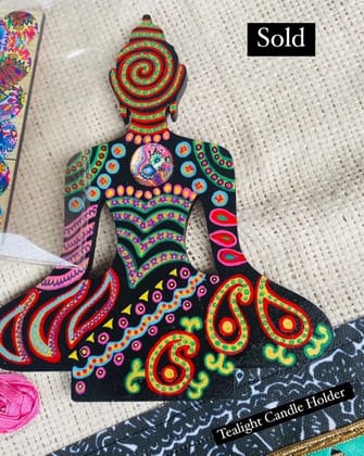 Buddha Candle holder - with Glass Dome in the center