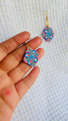 Ruby handcrafted clay earrings