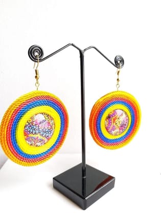 RAINBOW COLORS CIRCLE GLASS EARRING