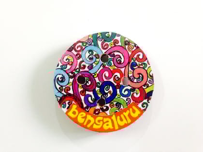 Florosphere Button Bengaluru Wooden Magnet