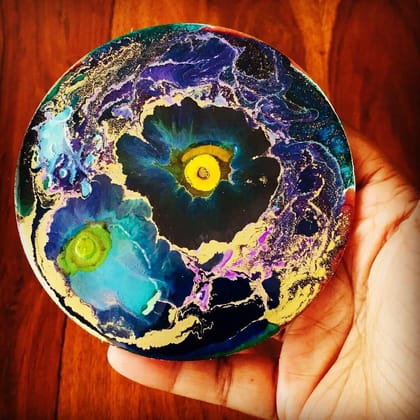 BLUE - GOLDEN RESIN ART COASTER