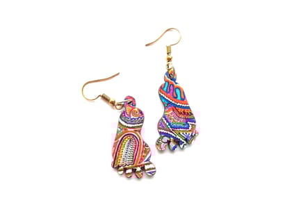 Artwork Wooden Earrings - Lakshmi Padam earrings in assorted Artworks