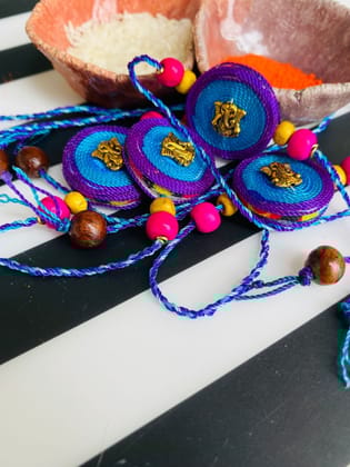 Peacock Hues Ganesha Rakhi - 1 piece