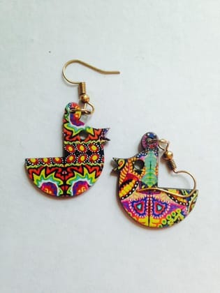 Artwork Wooden Earrings - Big Bird in assorted Artworks