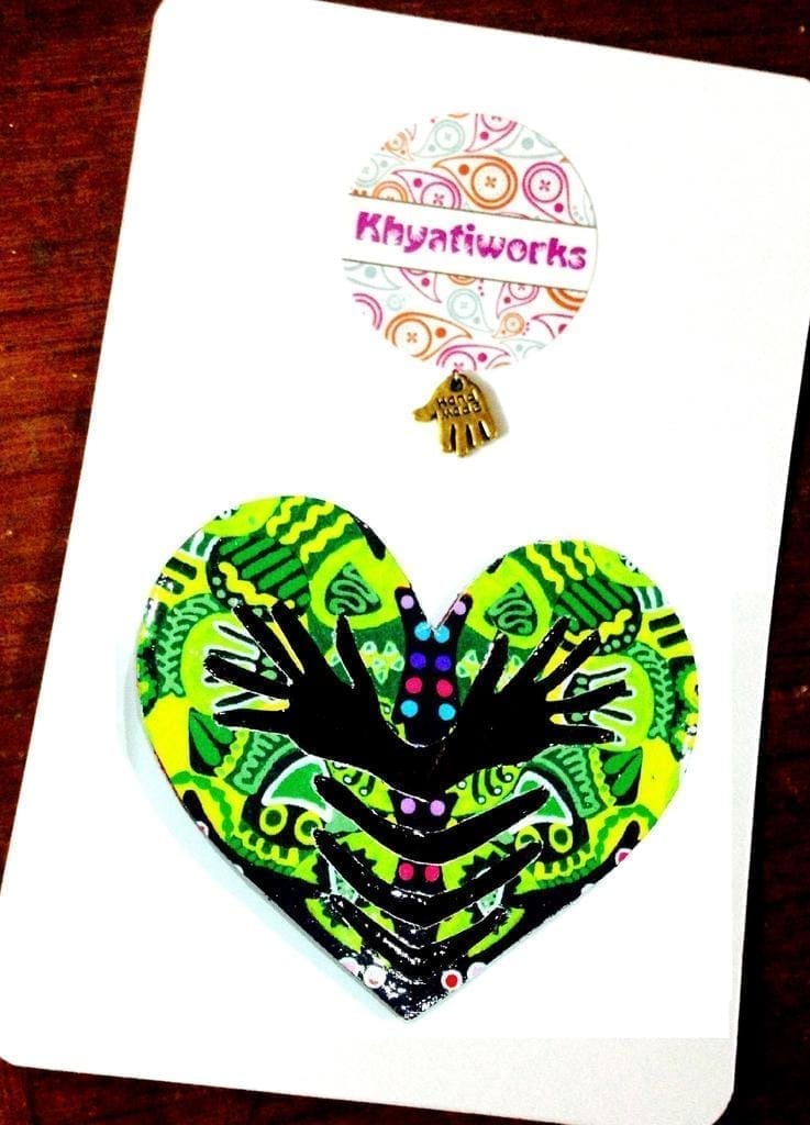 Freedom Heart Wooden Magnet