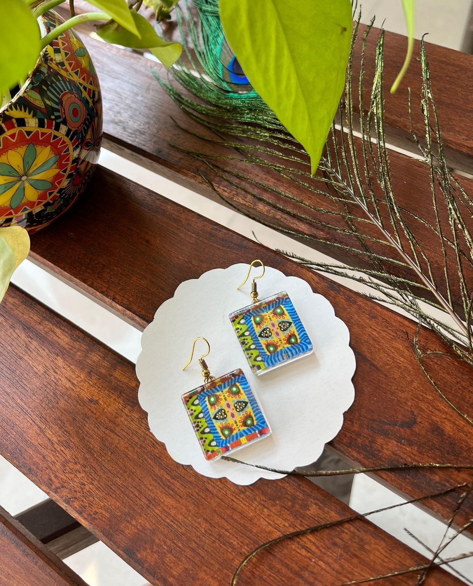 Ethnic-Weaves glass Earrings