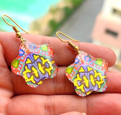 Aubergine Florals glass Earrings